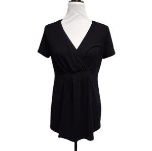 Motherhood Maternity Womens Black V-Neck Blouse Size Medium